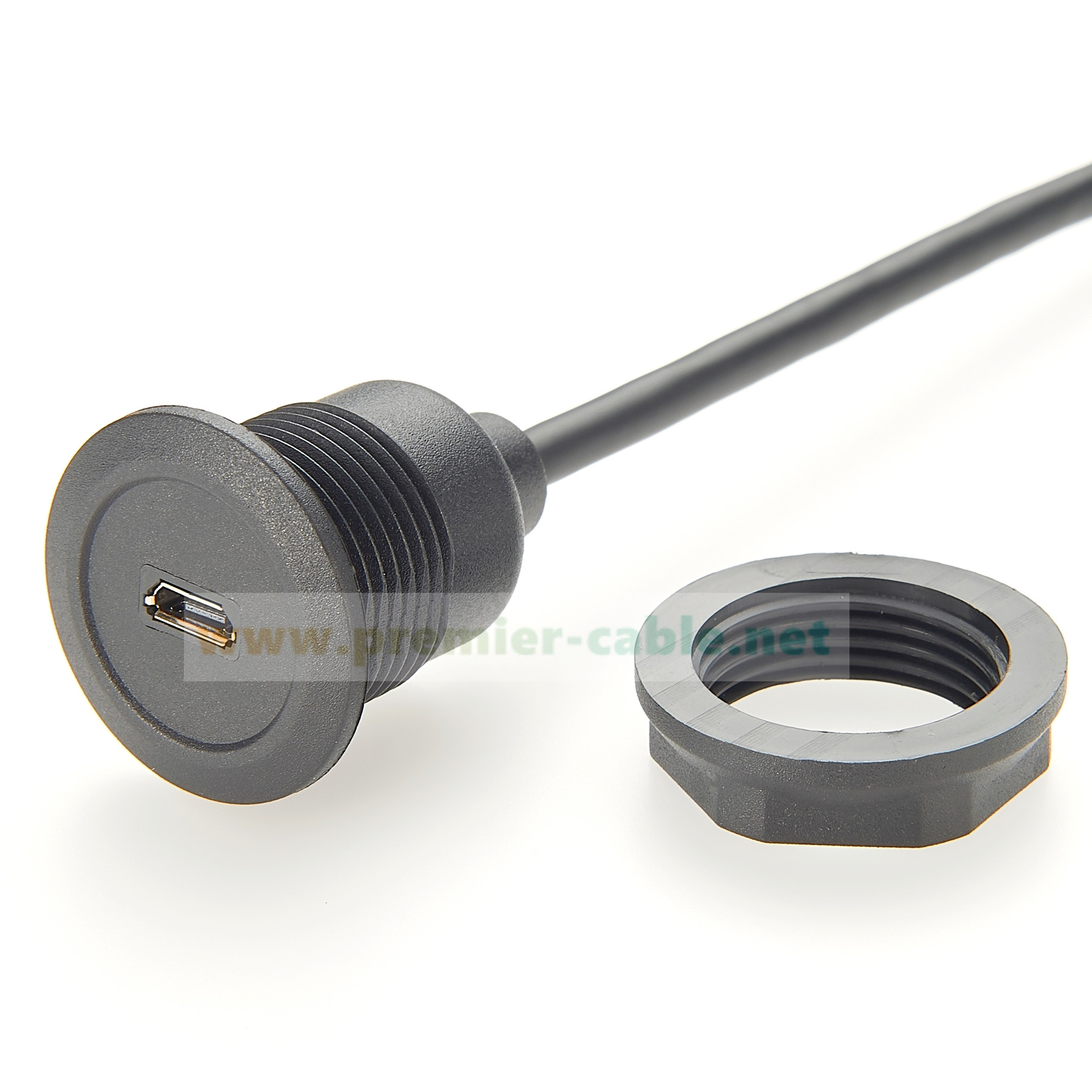 Câble d'extension micro USB mâle vers femelle, convertisseur, encastré, adaptateur, passe à travers, montage sur panneau