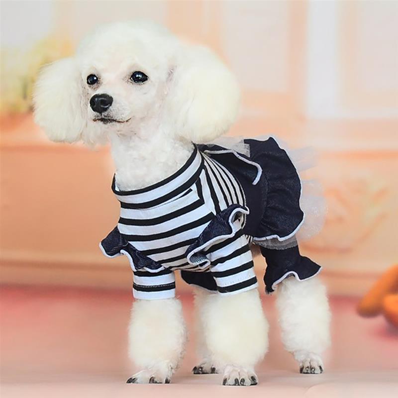 Zomer Pet Dog Leuke Strik Kleding Kostuum Jurk Tutu Denim Jurk XS-XL Hond Trouwjurk