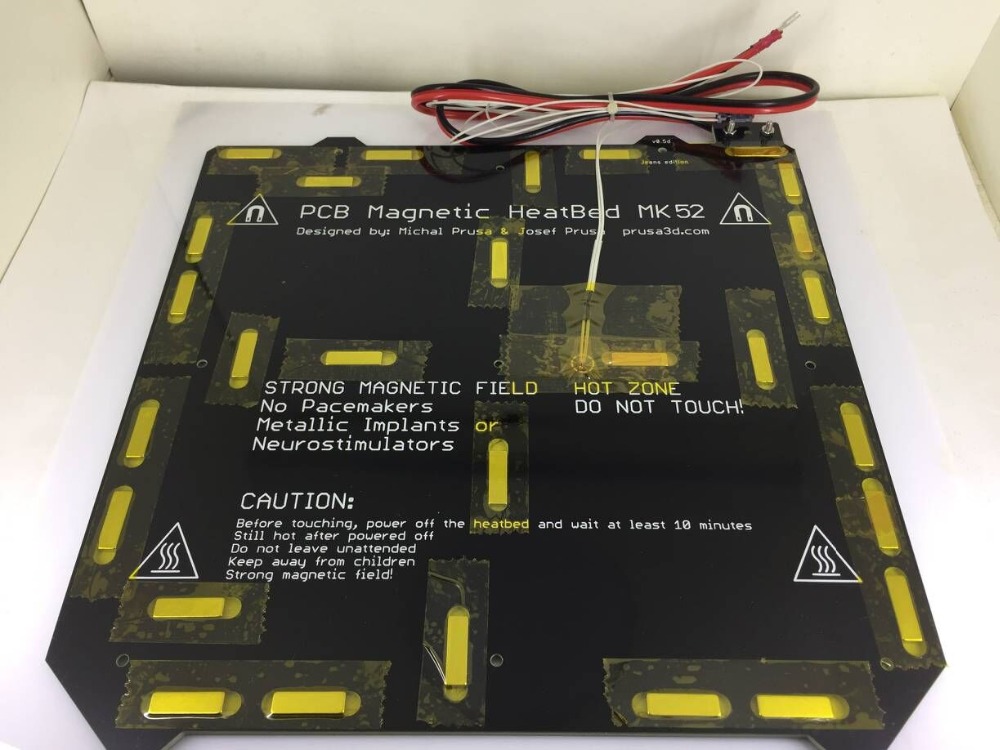 24V /12V Clone Prusa i3 MK3 3d printer heated bed Magnetic MK52 Heatbed with thermistor assembly set