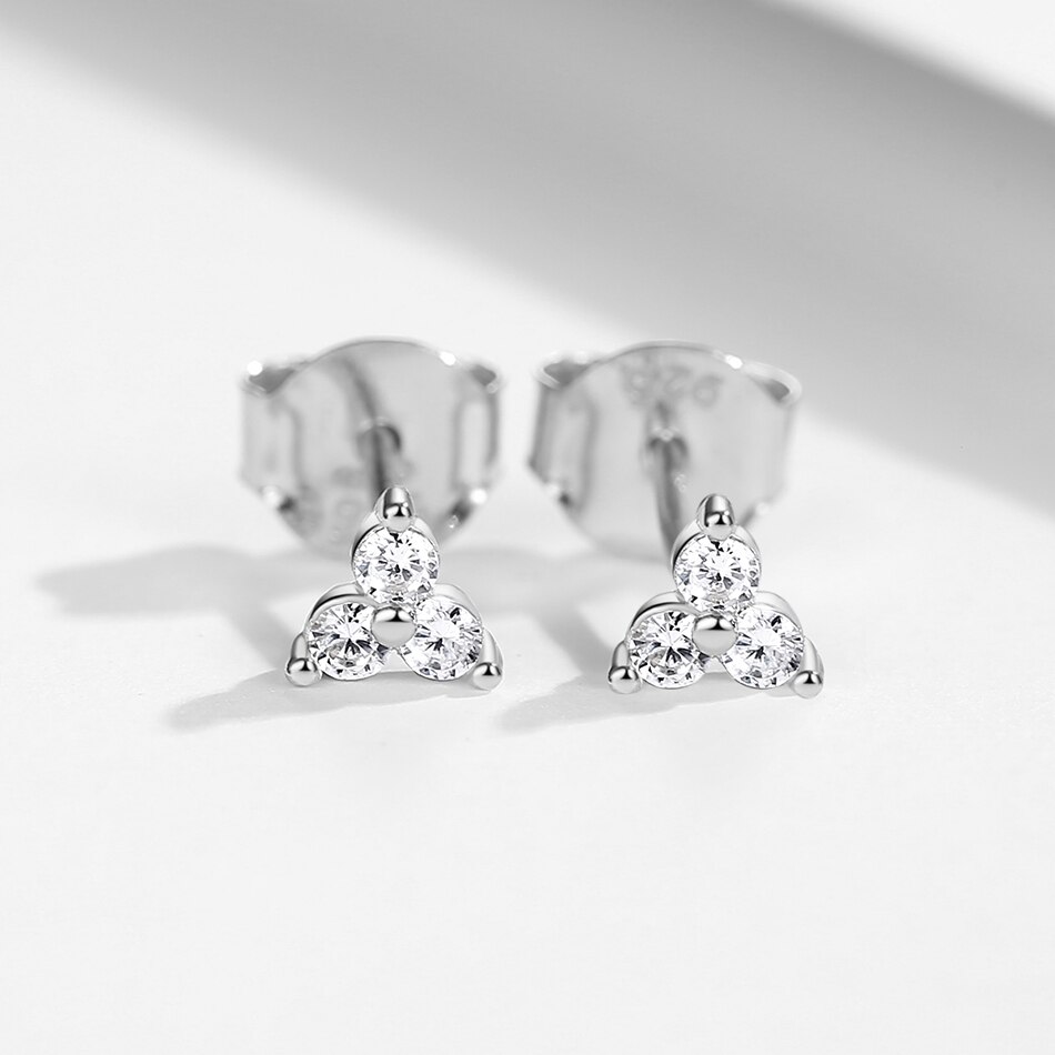 Echt 925 Sterling Zilveren Mini Lotus Stud Oorbellen Pave Crystal Cz 18K Vergulde Bruiloft Oorbellen Voor Vrouwen Sieraden