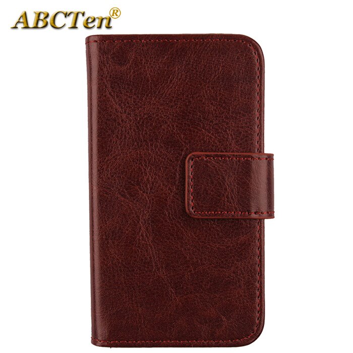 For Cat S42 Case 5.5 inch Solid Color Leather Cell Phone Pocket Flip Holster Cover For Cat S42 Phone Case: Brown