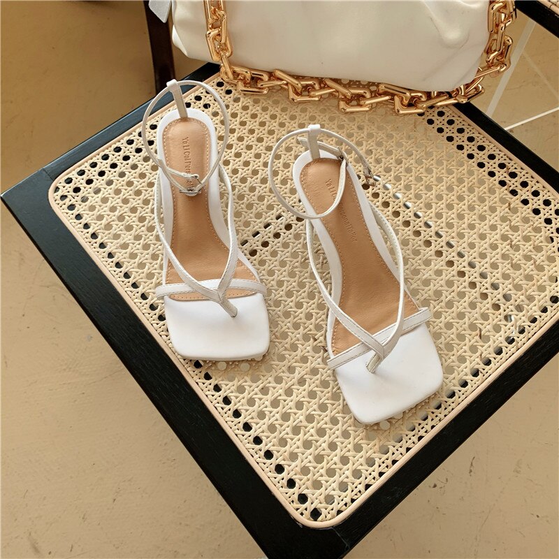 TAVIMART  -  Summer Narrow Band Designer Women Sandals Cross-Tie Thin High Heels Ankle Strap Gladiator Sandals Fashion Ladies Party Dress Sho