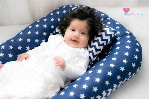 Babynest newborn baby nest bed portable crib travel bed baby nest baby lounge crib bumper pillow cushion: BabyNest Lacivertim Yıldızlı ve Zikzak