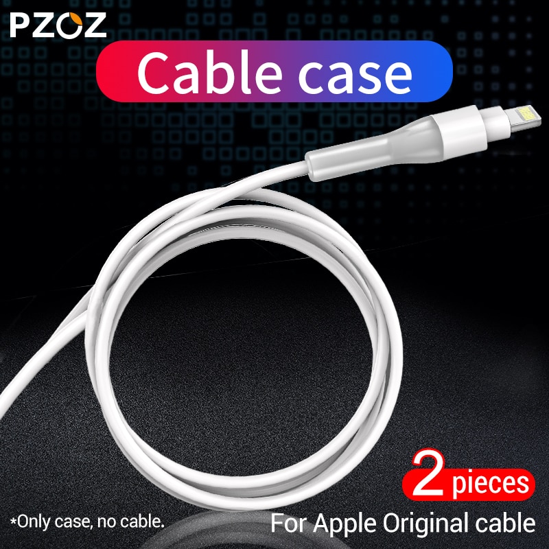 PZOZ 2Pcs Protector de Cable para iPad iPhone cargador USB typeC cable Original para iPhone 11 8 7 6 6s plus 5 Cable protección envolvente