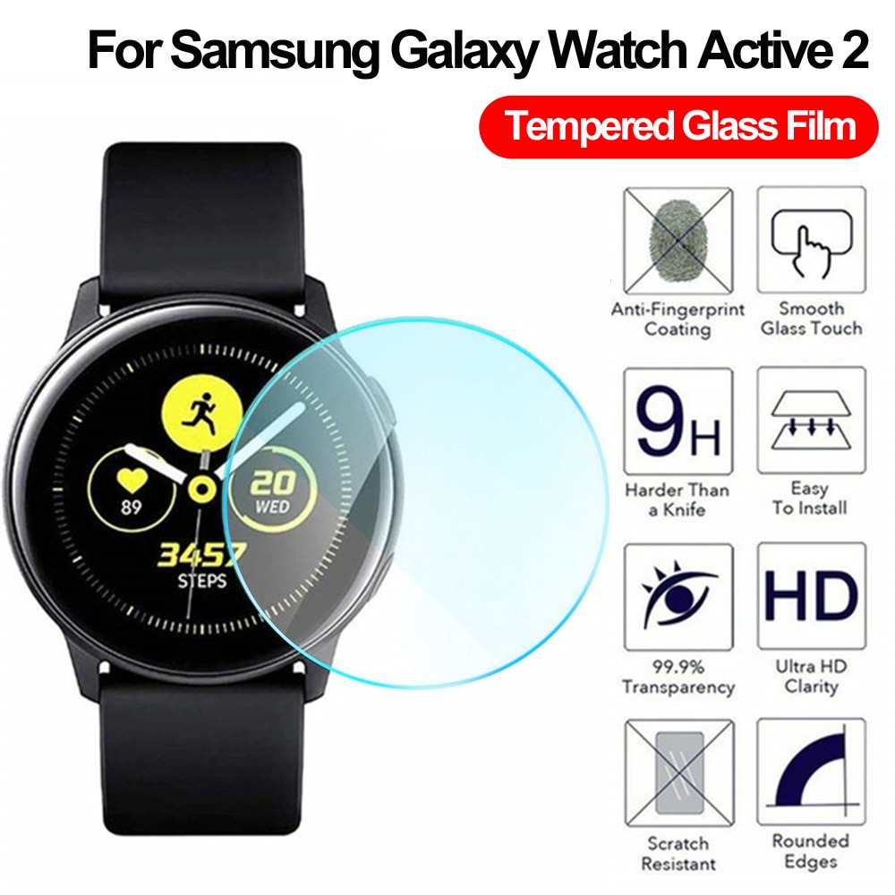 Voor Samsung Galaxy Horloge Actieve 2 40Mm 44Mmtempered Glas Screen Protectors Beschermende Film Hd Skin Cover Gurad Film