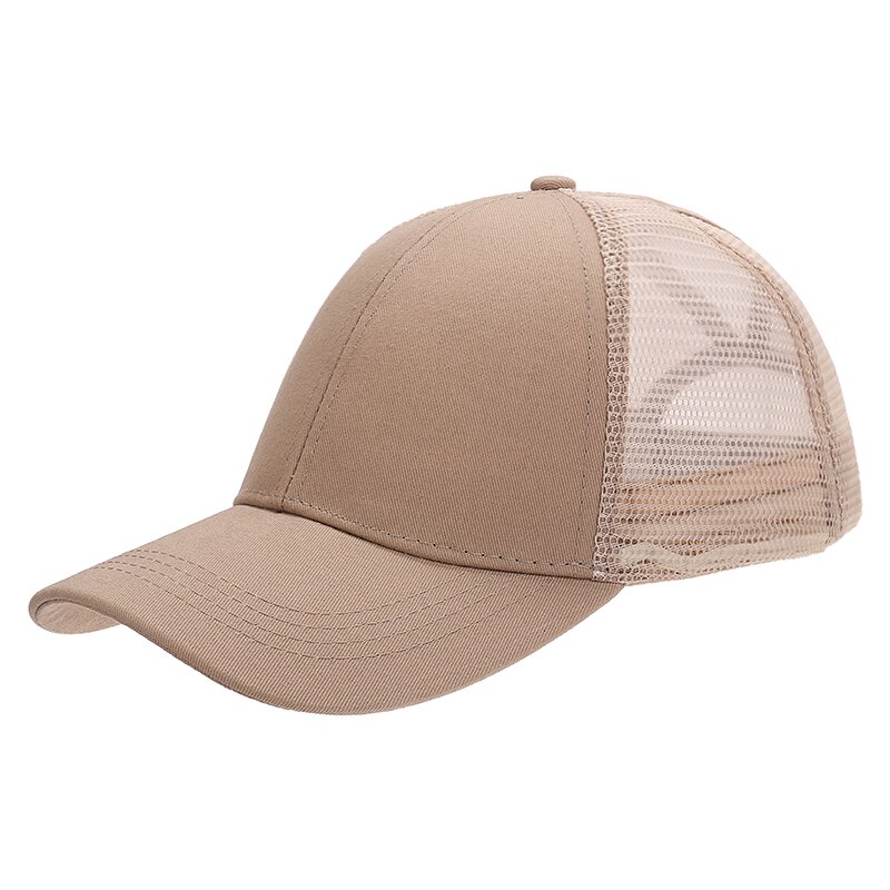 Casquette de Tennis pour femmes, 1 pièce, pour l&#39;été, queue de cheval, Baseball, Snap back, pour filles, pare-soleil, Sport, en maille, blanc/rose/noir/gris/kaki: Khaki