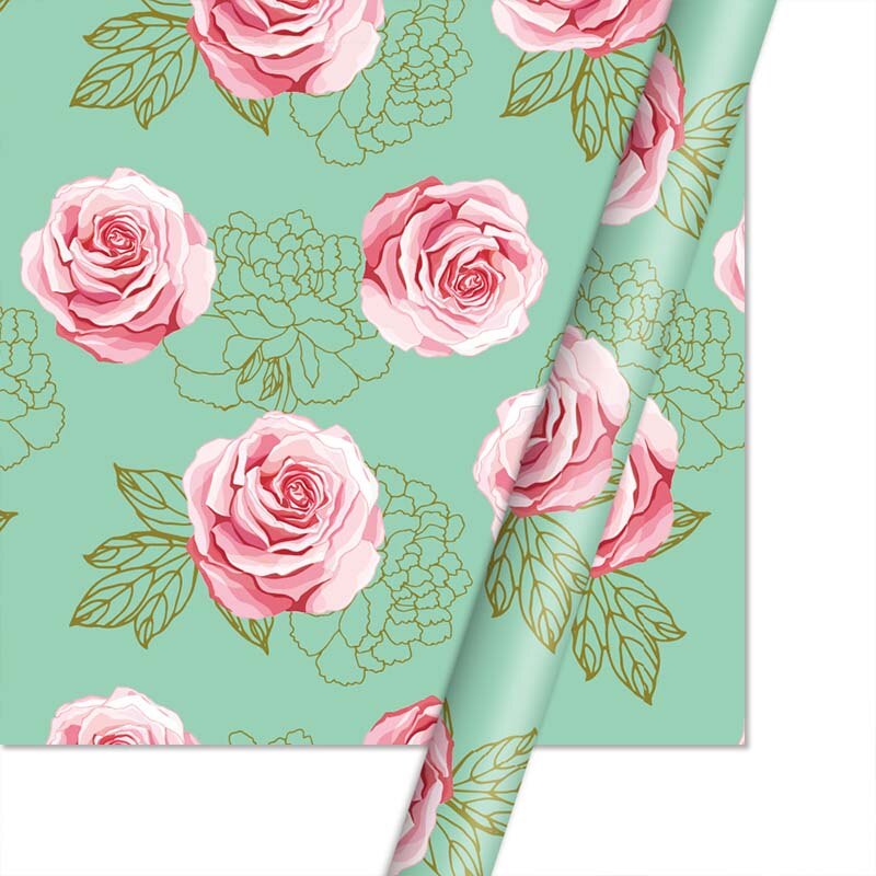 Blomster jul bryllup dekorasjon papir 50 * 70cm rose peon delikat blomsterdekorasjon innpakningspapir: 1