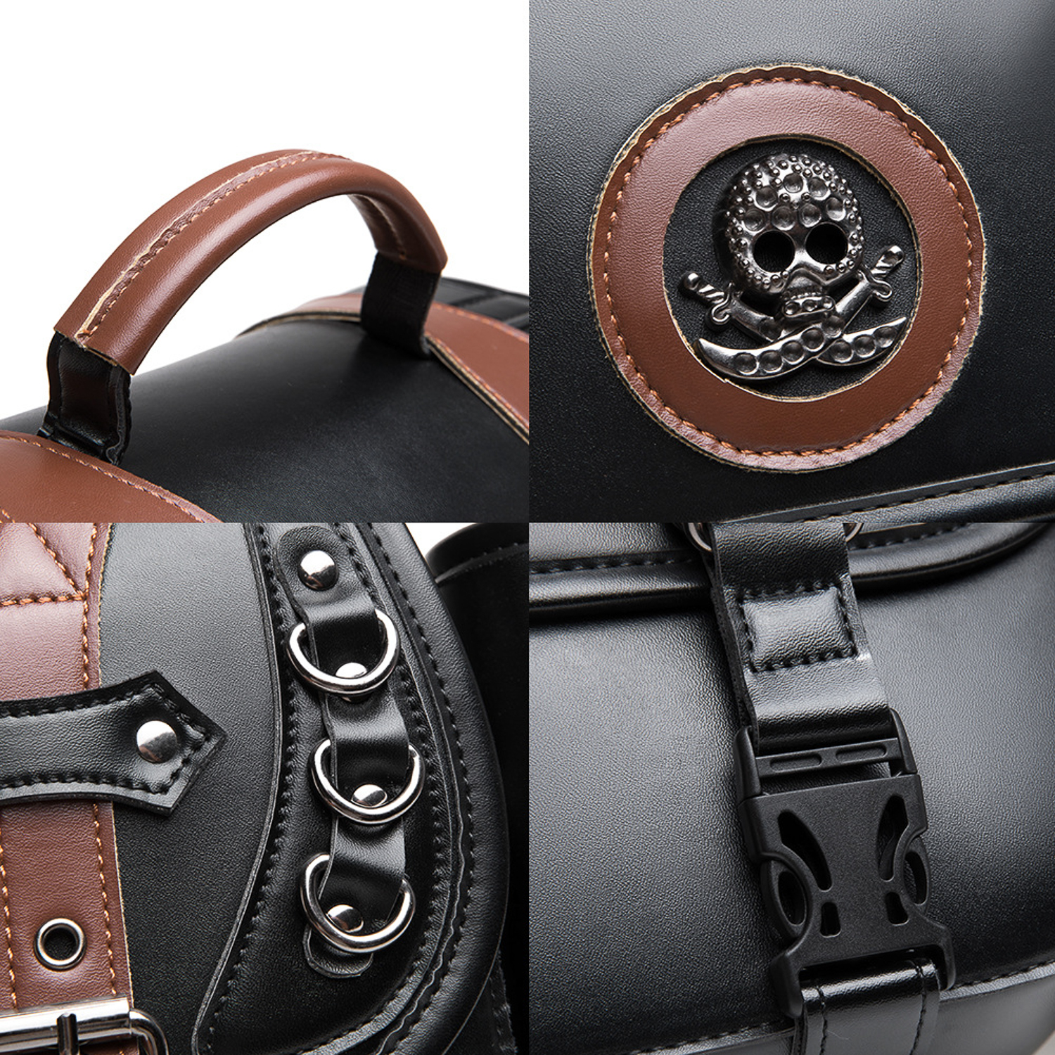 Novo alforjes de couro pu para motocicleta, bolsa lateral à prova d'água, acessórios para motocicletas