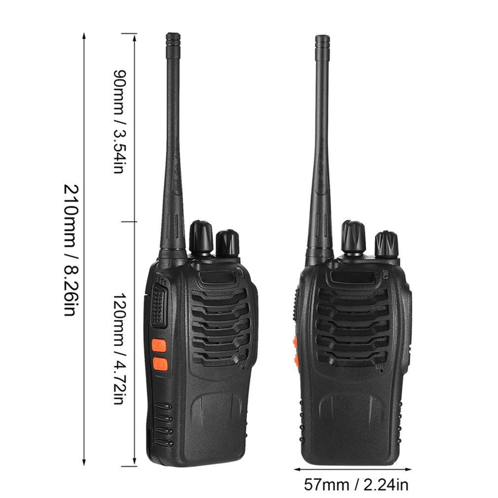 2 STUKS Baofeng BF-888S UHF 400-470 MHz 2-Weg Radio twee 16CH Walkie Talkie met Mic FM transceiver DC Power