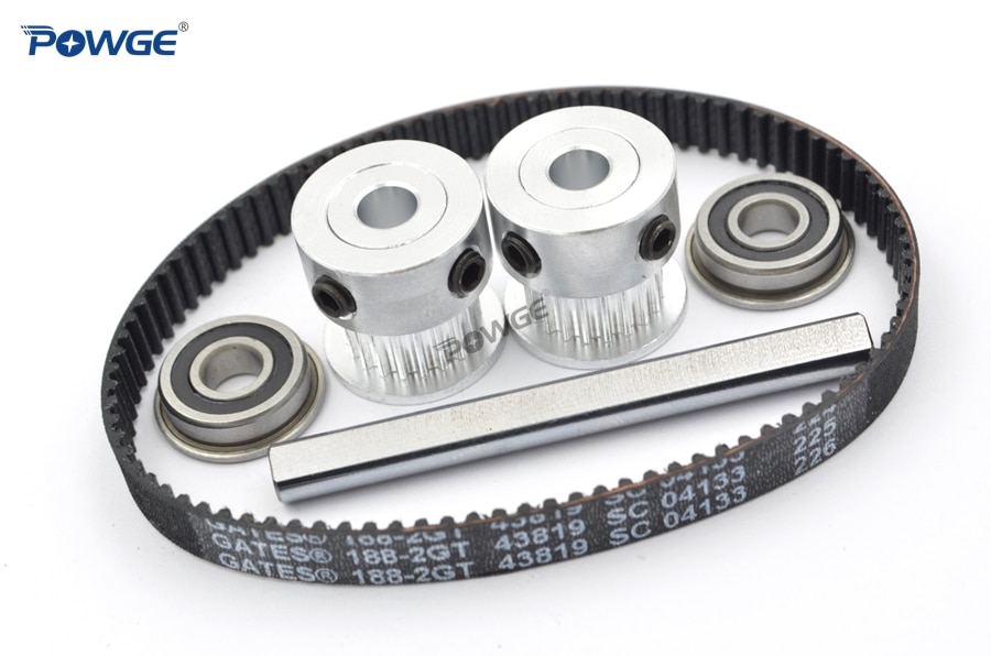 POWGE VORON Mobius 3.1 Set extruder PARTS GATES 188-2GT-6 Timing Belt 20T 2GT pulley Grind flat Shaft 5X50mm Bearing F695 2RS
