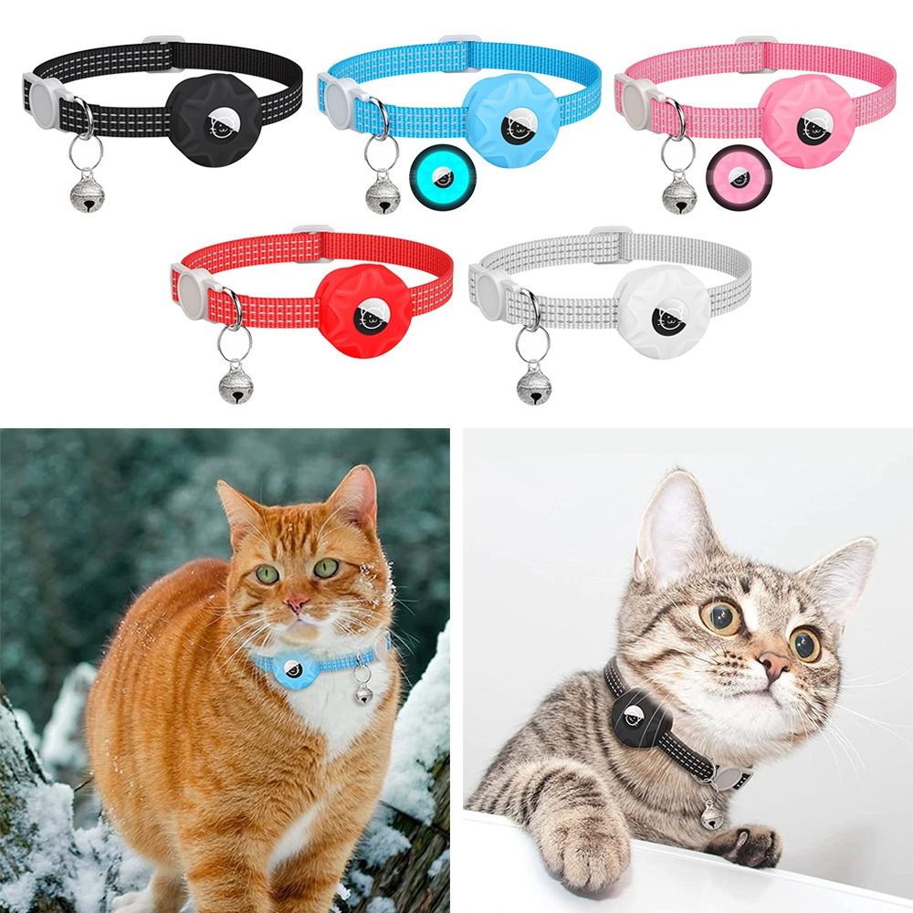 Katt med gps för airtag-tillbehör, anti-förlorade halsband för apple airtags-hållare, spårningsbox, husdjurshalsband