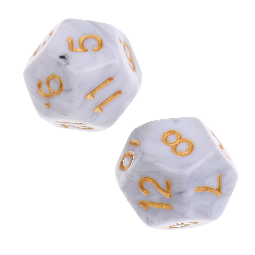 10 stück 12 Seitige Würfel D12 polyedrisch Würfel für Party Tisch Spiele Weiß Grau