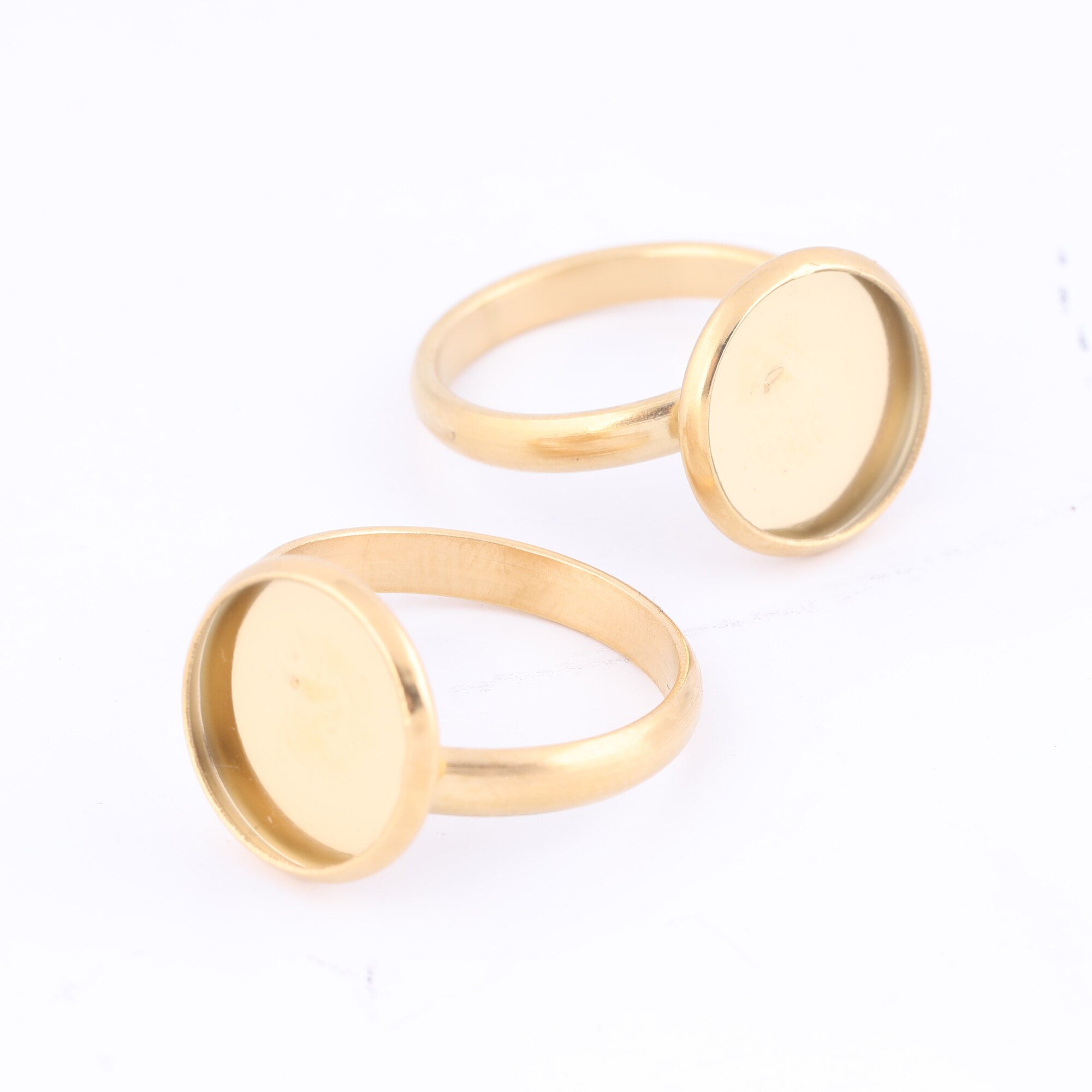 5Stck rostfrei Stahl Gold plattiert einstellbar Cabochon Ring Base Einstellung Leerzeichen Diy Bezels Pro Fingerring Schmuck Herstellung Lieferungen