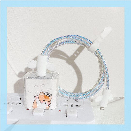 Nowa osłona kabla dla iPhone 12 11 szybkie ładowanie 18/20 W wtyczka ochraniacz kabel danych USB ochrona linii Sprial kabel ochronny: 06