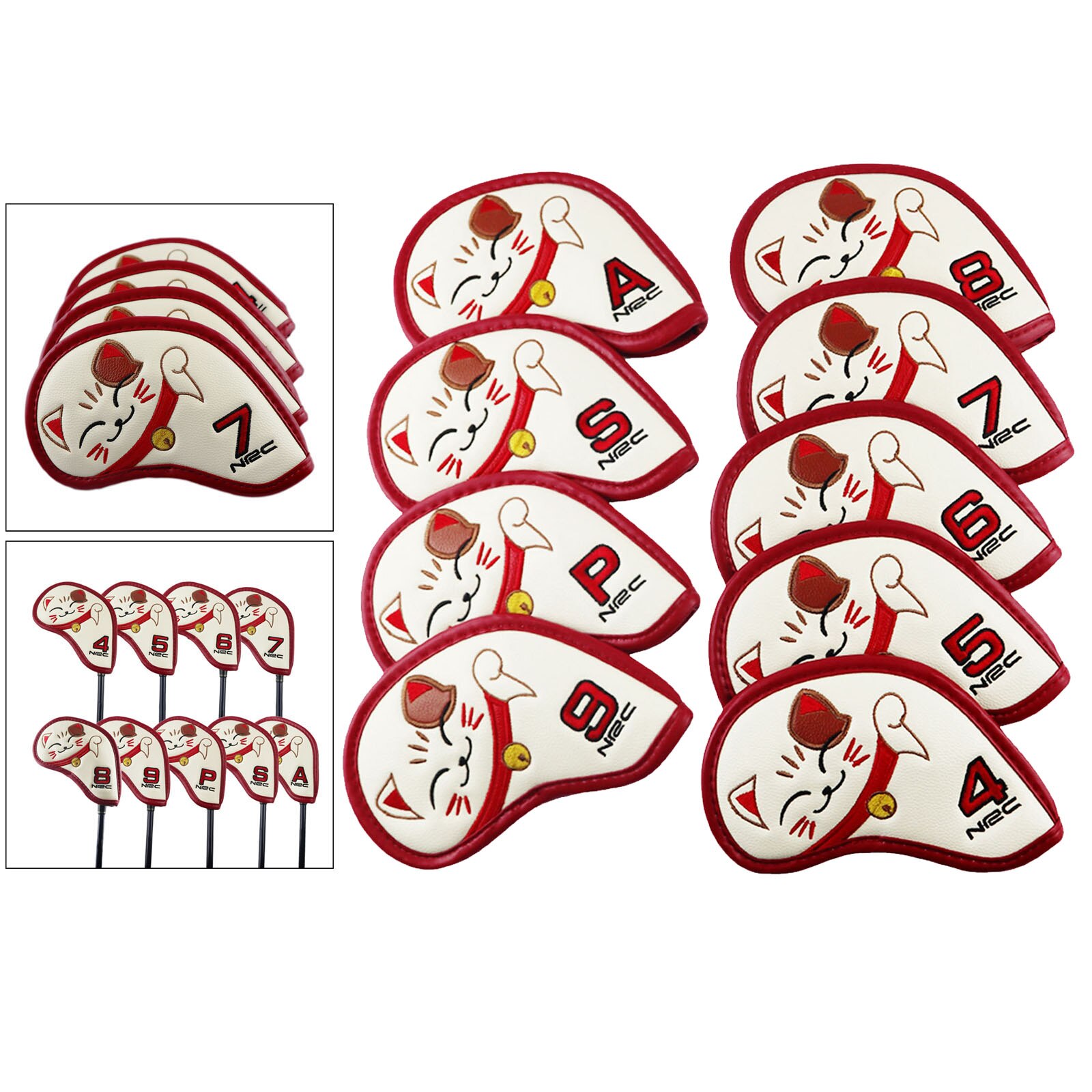 Pack of 9 Irons Head Covers Set Headcovers Set Iron Covers Headcover, Fit Most Irons