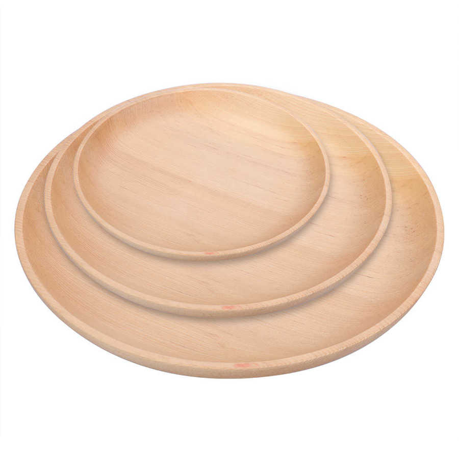 Rund form tre serveringsbrett mat te bord brett kaffe serveringsfat gadget