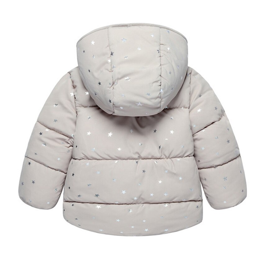 Vinterjacka för flickor parkas overall för barn pojke flicka jackor varma barnkläder stjärnor huvkappor baby ytterkläder