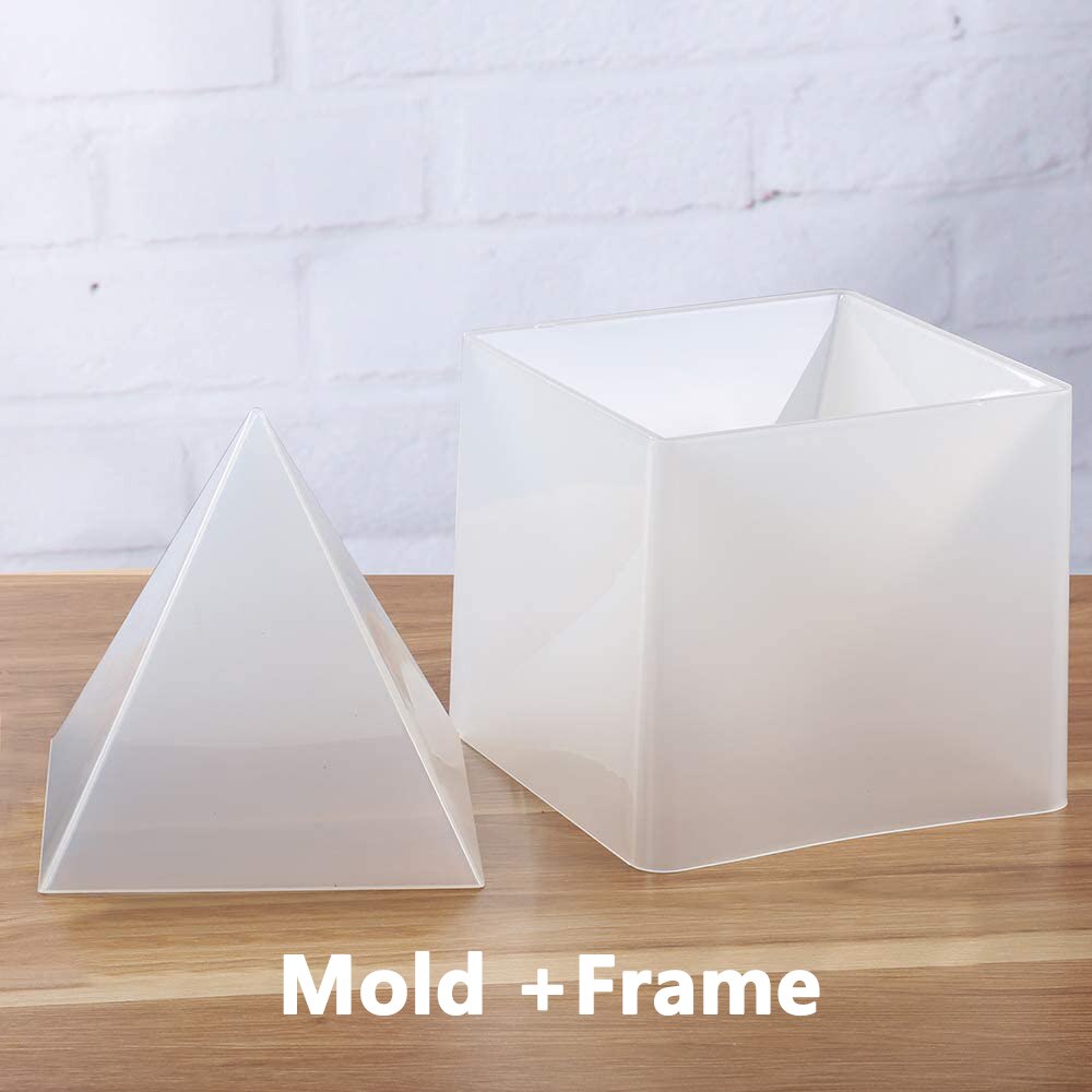 Diy stor pyramidhartsform gjutning silikon smycken formar för pappersvikt kontorsbord dekoration: Trianglexram
