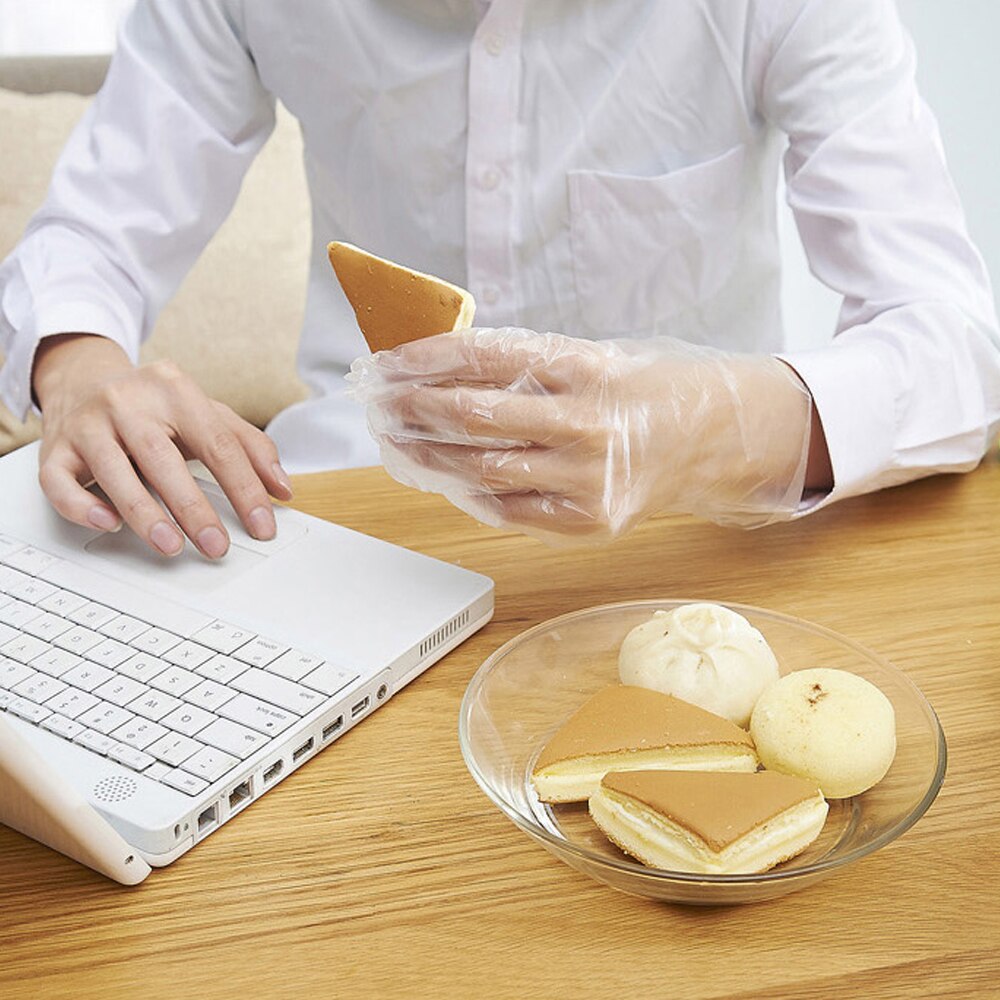 500pcs Plastic Clear Disposable Gloves Food Cleaning Hygienic Safety Gloves Disposable Plastic Gloves