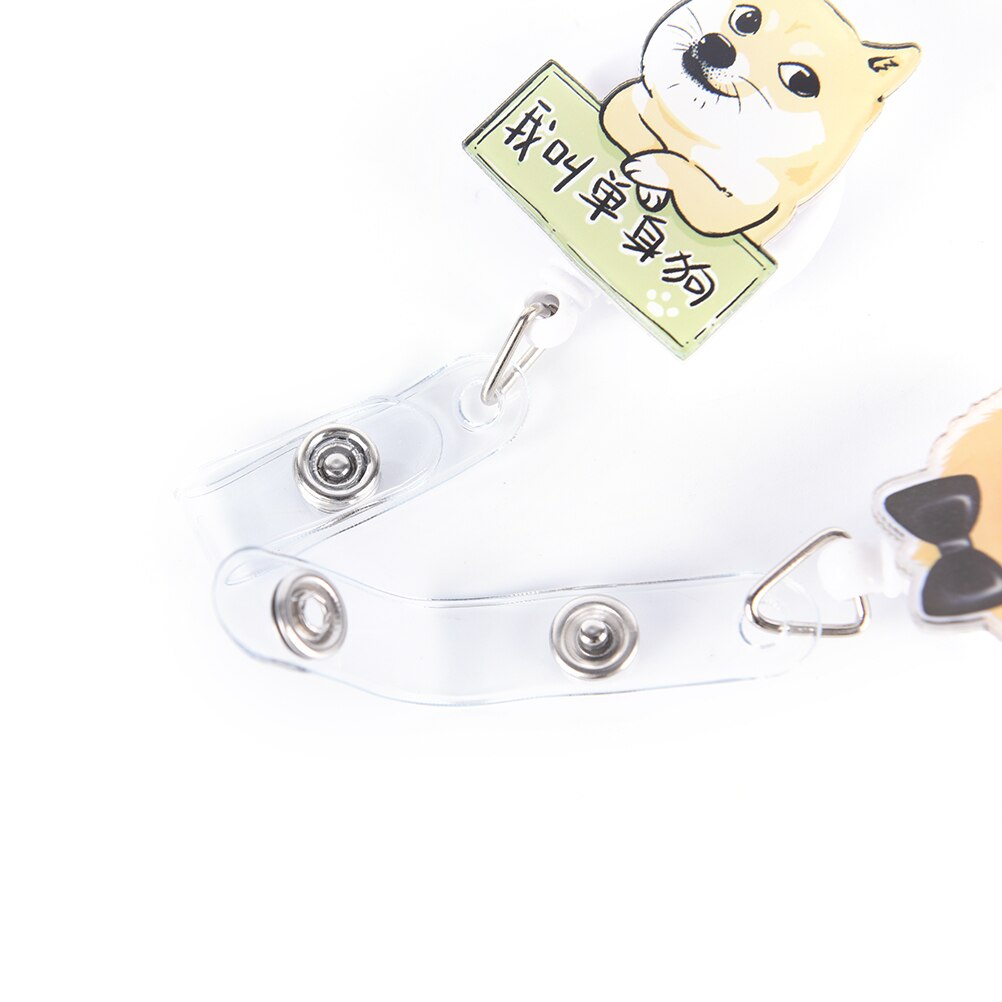 1 pièces Mini dessin animé chien rétractable Badge bobine le nouvel étudiant infirmière interdiction ID nom carte porte-Badge fournitures de bureau