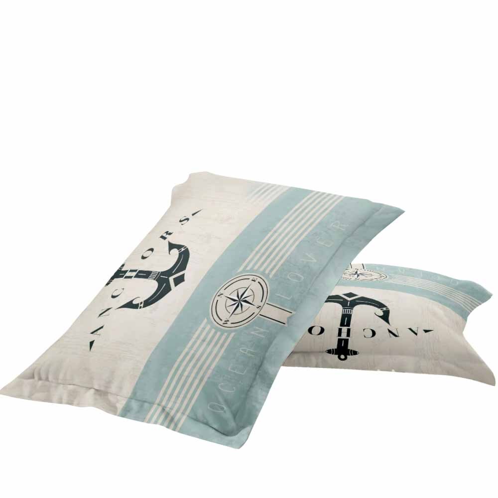 Blue Anchor Bedding Set Compass Duvet Cover Sets Comforter Bed Linen Ocean Lover Twin Queen King Single Size