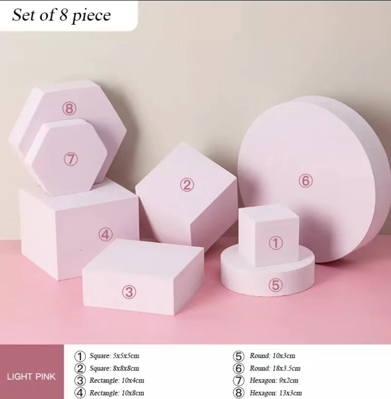 Fotografie Prop Fotografie Foam Geometrische Kubus Set Fotografie Prop Cosmetica Accessoires Foto 'S: Pink