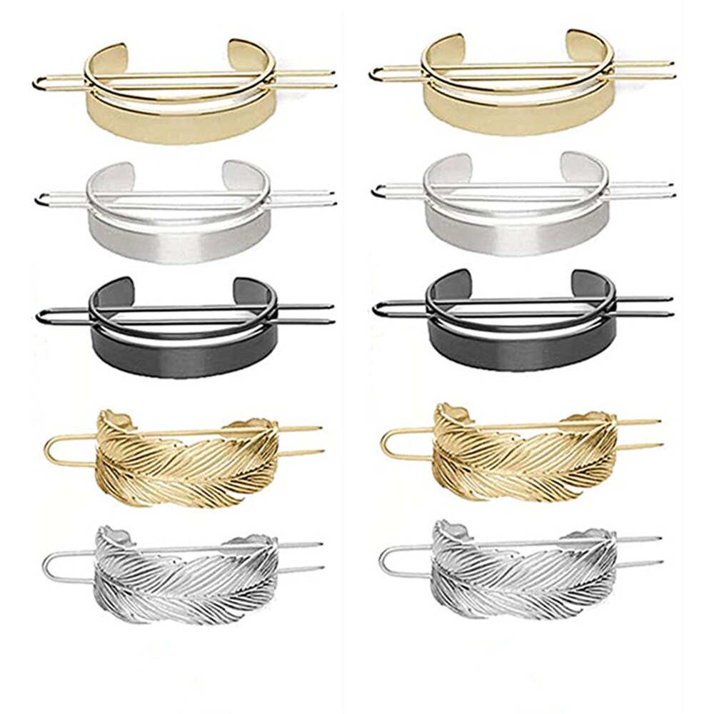 Horquilla de Metal para el pelo para mujer, pasador Simple, soporte para cola de caballo, accesorios para el cabello para niña, estilo femenino