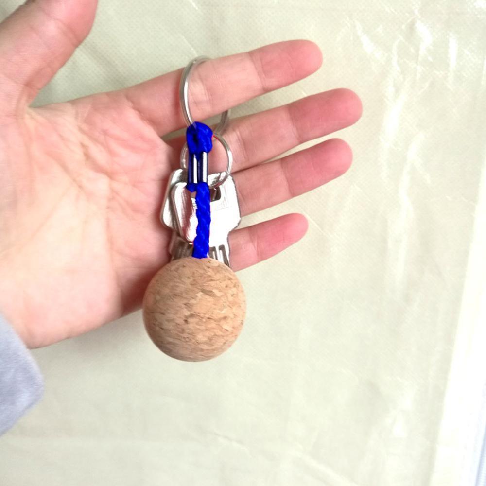 2 st 53mm / 35mm kork boll nyckelring flytande boj nyckelring hållare för vattensporter strand resor fiske dykning roddbåtar