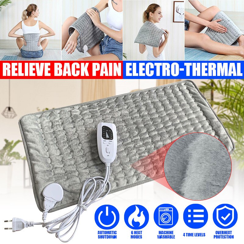 Physiotherapy Heating Pad Electric Blanket Fast Relief Pain Relax for Muscle Shoulder Neck Back Damp Dry Heat Therapy 75x40cm