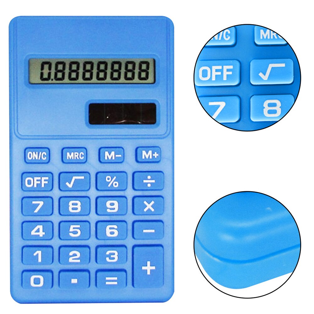 Mini Calculator 8 Digits Display Handheld Pocket Size Basic Calculator for School Students Children Office Supplies