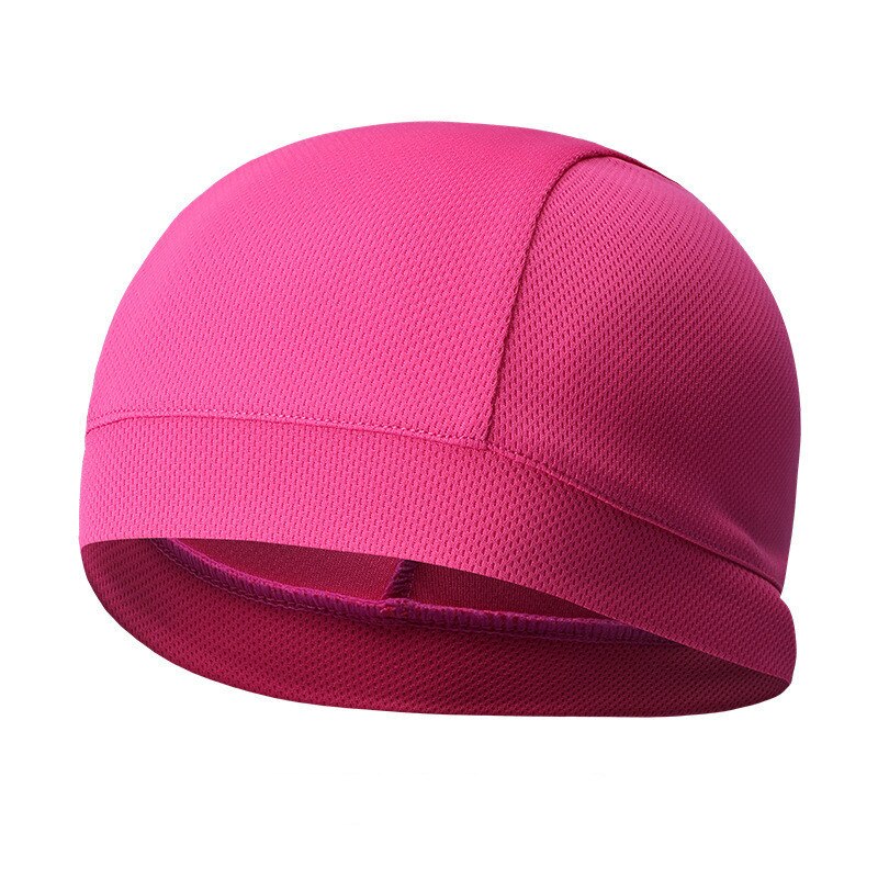 Mænd kvinder cykel hætter åndbar hurtig-tør hat ensfarvet polyester fiber sport løb hue en størrelse: Lyserød