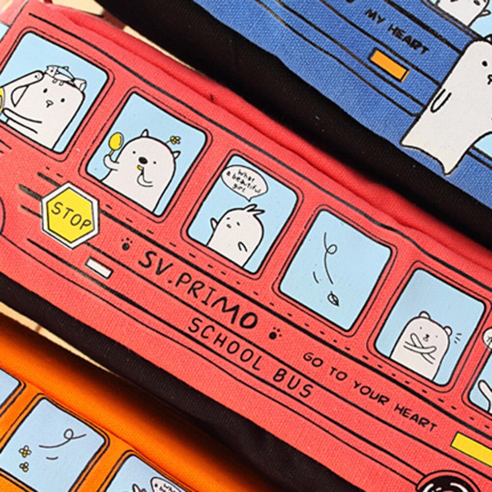 Kreative Karikatur Ebene Bus Bleistift fallen unisex Leinwand Stift Tasche Schreibwaren