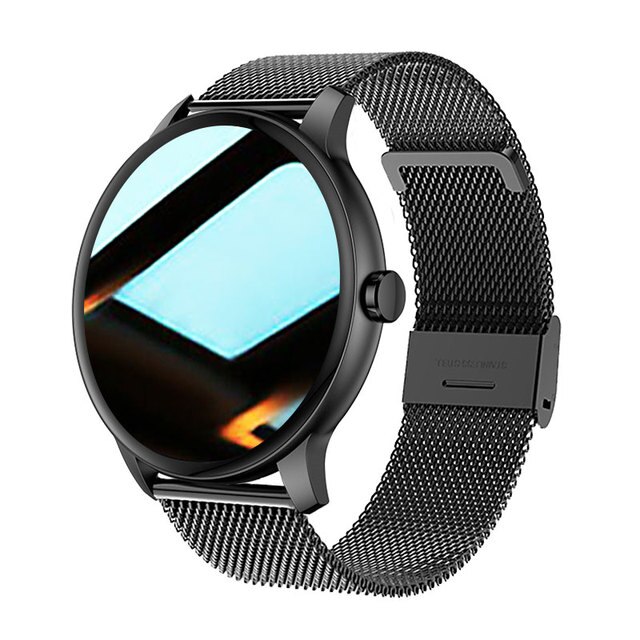 Sport Smart Watch For Women Men 1.3 inch Round Screen Supports Bluetooth Call Heart Rate Waterproof Xiaomi Official Store: Black Steel Strip