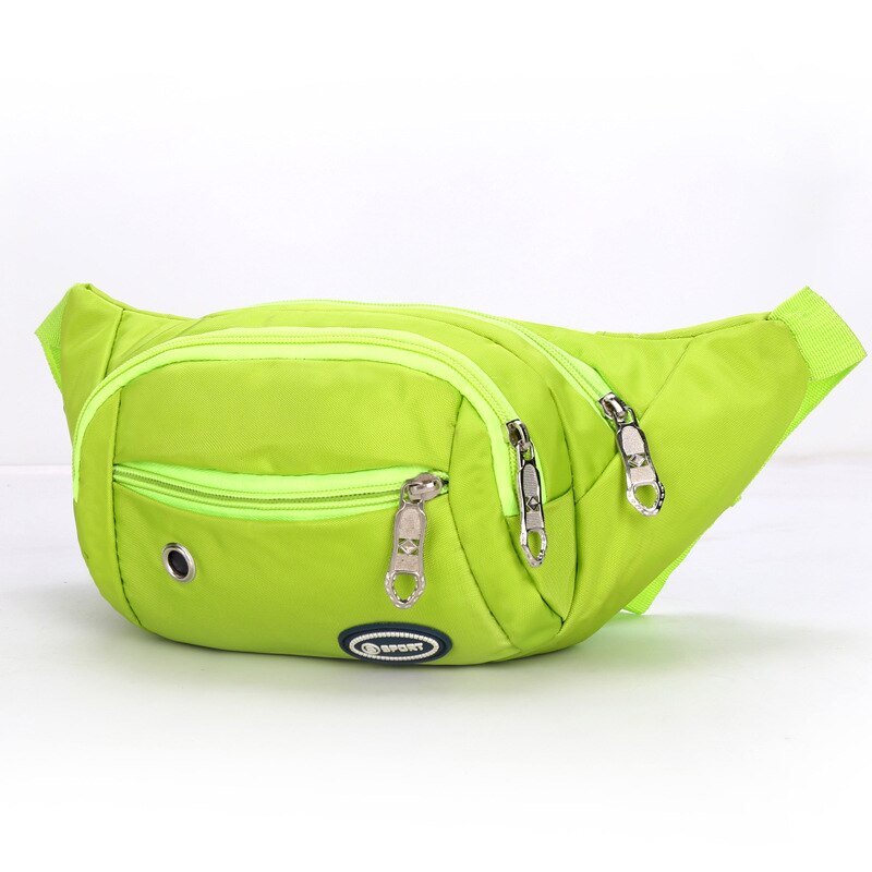 Marsupio da donna con foro per auricolare marsupio Oxford verde Neon fianchi da donna marsupi borse a Banana borse da viaggio Unisex rosa caldo: Light Green