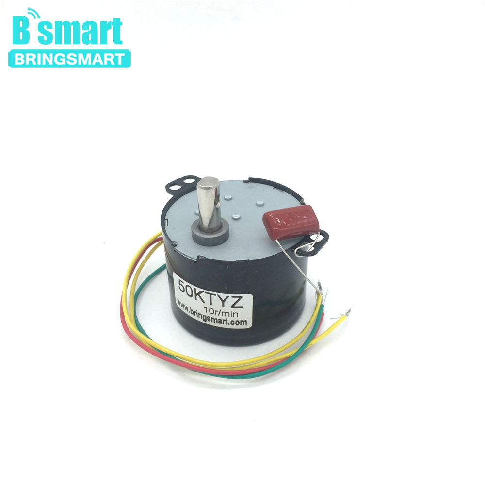 Bringsmart 50 ktyz växelströmsmotor 220v cw/ccw synkronmotor låg hastighet 2.5 rpm permanentmagnet motorreduktion 6-10w lågt brus