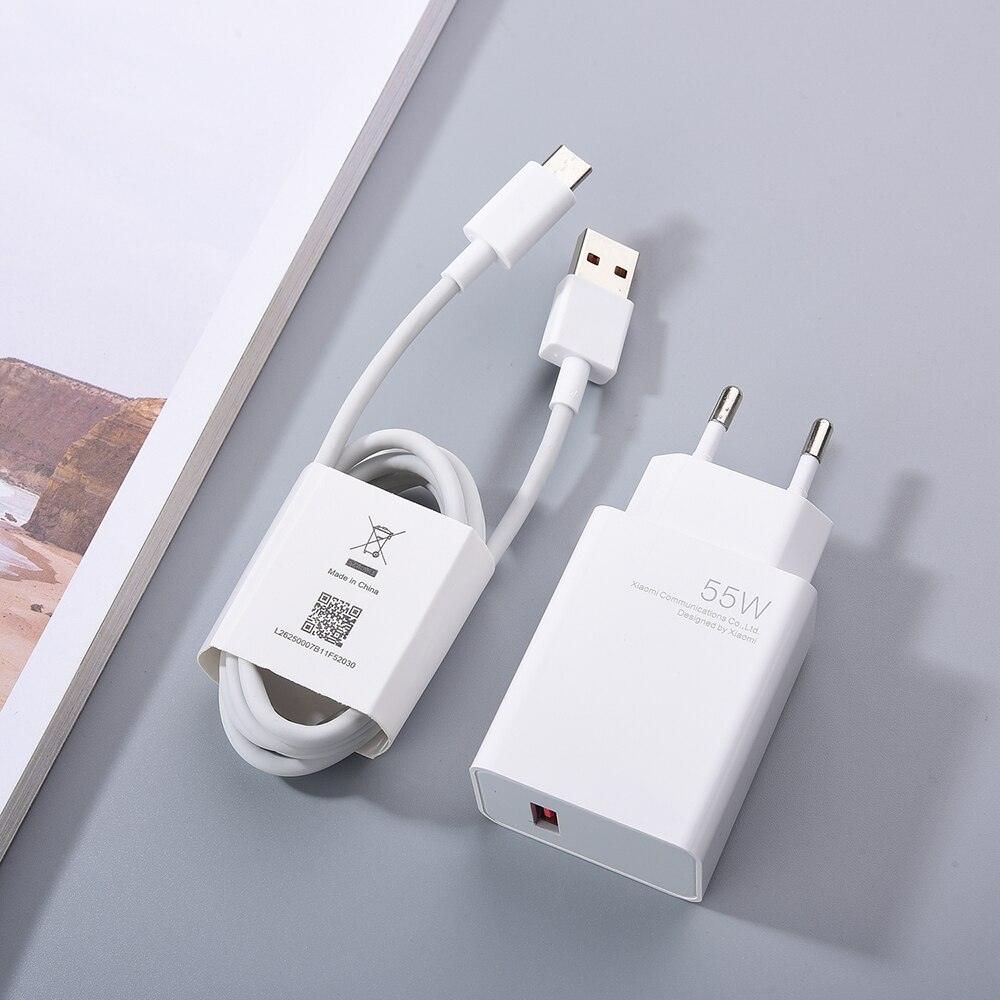 55w -gang-turbo-ladegerät mit schnellladefunktion und 6a usb-c-kabeln für xiaomi civic 11, 10 lite, redmi note 11 pro+, black shark 4s und poco  f3 x3 pro: Eu-zusatzkabel