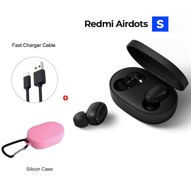 Xiaomi-auriculares inalámbricos Redmi Airdots S, audífonos TWS con Bluetooth 5,0, reducción de ruido, micrófono, Control IA, triangulación de envíos: Airdots S pink USB