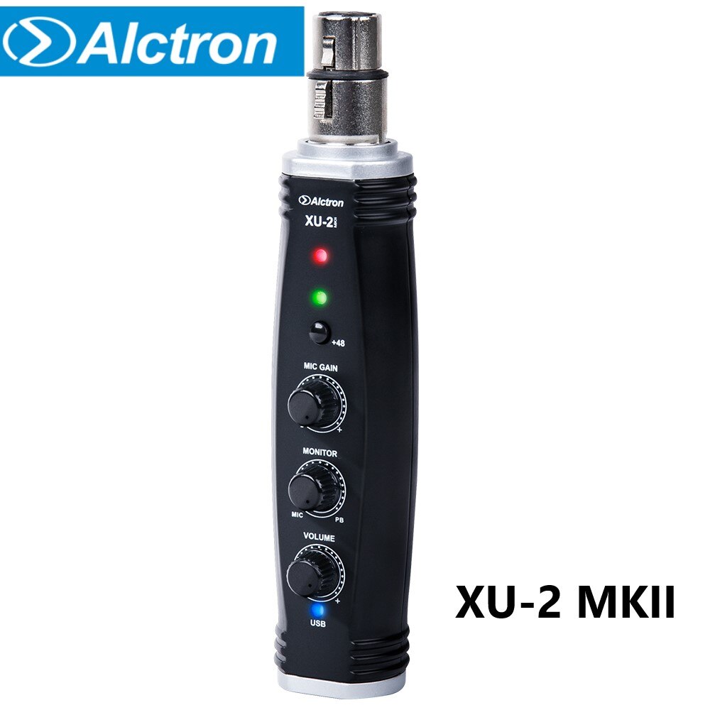Alctron XU-2 MKII USB Converter XLR To USB Microphone Pre-amp,Computer Audio Interface,Digital Audio Converter With Power Supply