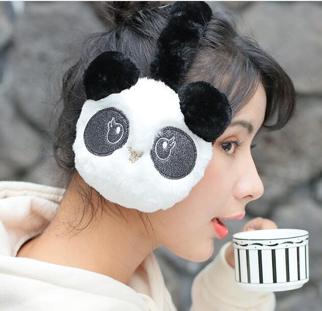 Cache-oreilles Panda mignon, forme d'oreille, , blanc