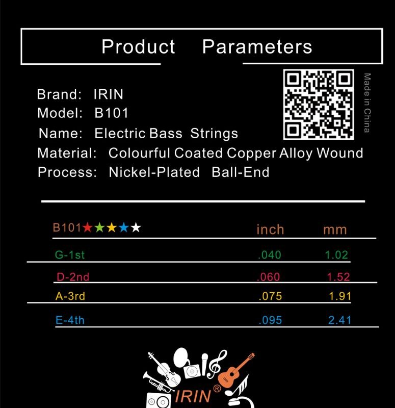 Bass Guitar String Colorful B101 040-095 For Bass 4 string