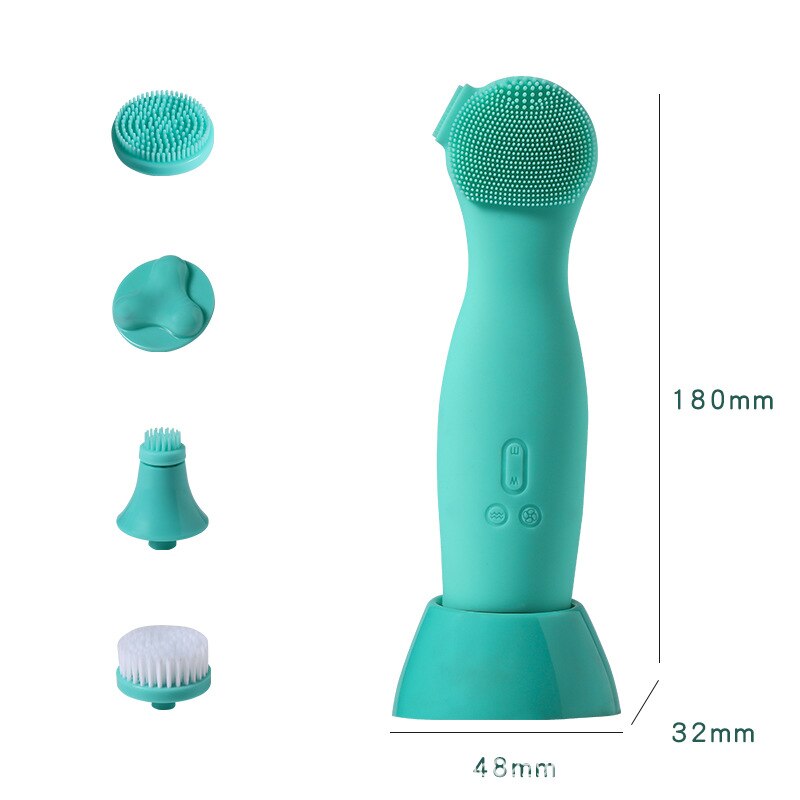 IPX7 Multifunctionele Roterende Ultrasone Trillingen Borstel Mee-eters, Pore Facial Massage Beauty Instrument: Licht Groen