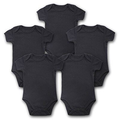 5 stuks/partij baby bodysuits newborn kleding body bebe korte mouw wit zomer merk baby jumpsuit baby meisjes jongens kleding: Zwart -5 stuks / 6m