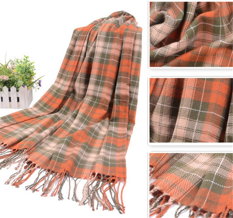 Plaid Winter Scarf Women neck head Scarves Casual Scarfs Cashmere ladies shawls and wraps Bufandas Hombre