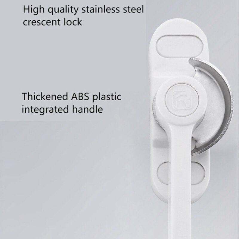 Sliding Door And Window Sash Safety Lock Crescent Type Two-Way Lock, Stainless Steel Universal Crescent Lock