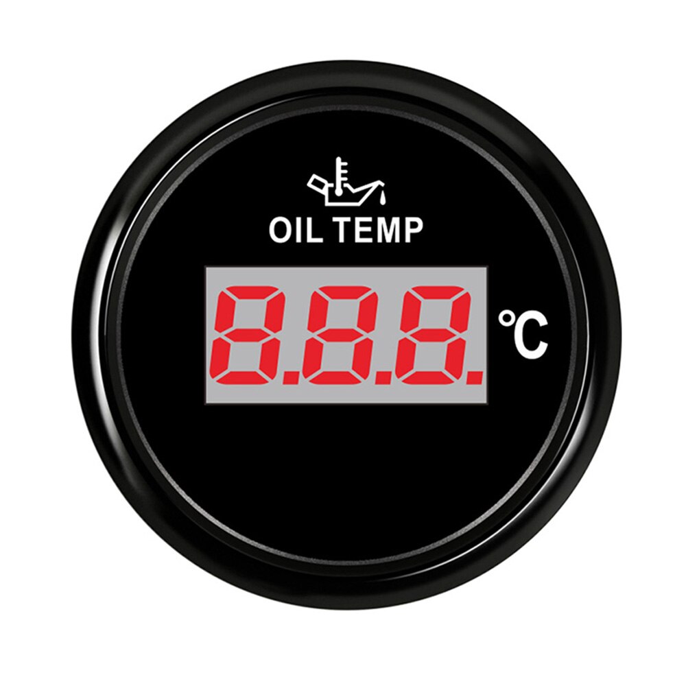 52 mm Digital Öl Temperatur Messgerät 50 ~ 150 Grad LCD Anzeige Auto Stiefel Öl Temperatur Meter passen 12 ~ 24V: Schwarz Messgerät