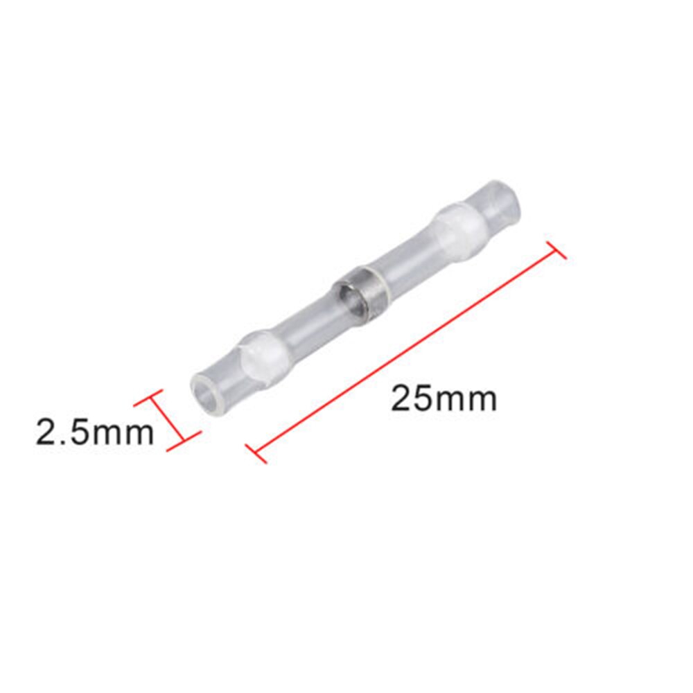 50x 4 storlekar värmekrympning lödhylsa skarvkontakt lim foder vattentät: Vit