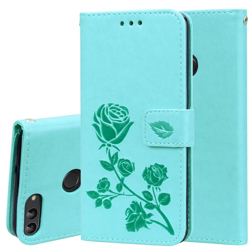 Voor Huawei P Smart Case FIG-LX1 FIG-L21 FIG L21 LX1 Luxe Portemonnee Lederen Flip Cover Case Voor Huawei P Smart case Funda P Smart: Light Green