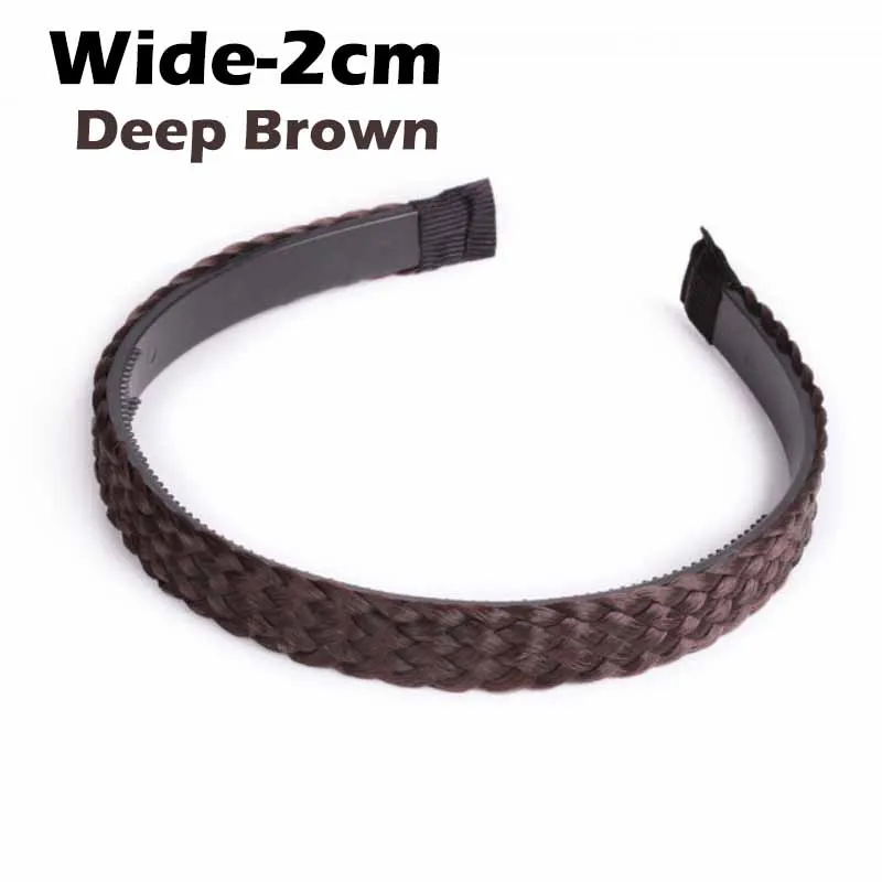 Synthetisches Stirnband Ich bin böhmischen Stil, Fischschwanz-Zöpfe, Haar mit verstellbarem Gürtel, geflochtenes Haarband für Damen, Frisur, Haarteile: dunkel khaki