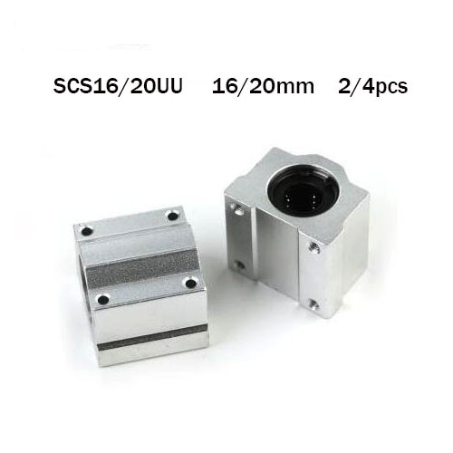 Sc16uu Sc20uu 2/4pcs Linear motion ball bearings cnc parts slide block bushing for 16/20mm linear shaft guide rail CNC parts