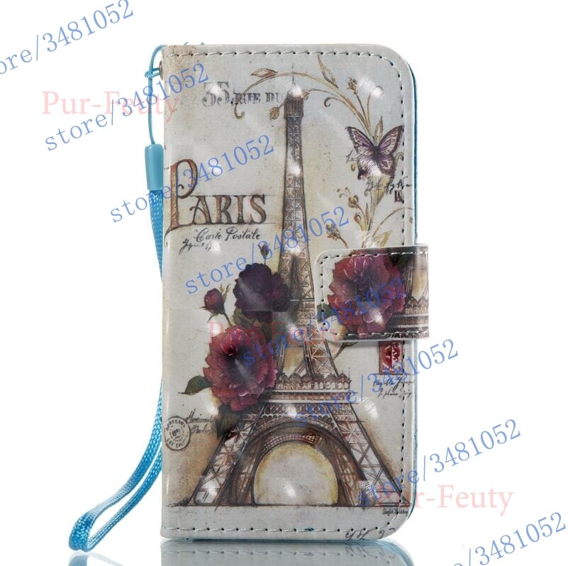 Flip Wallet Case for Huawei Honor 6C DIG L21HN Cover Butterfly Tower Case for Honor C6 DIG-L21 PU Leather Protective Phone Cover: 1